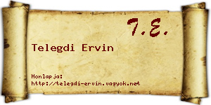 Telegdi Ervin névjegykártya