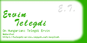 ervin telegdi business card